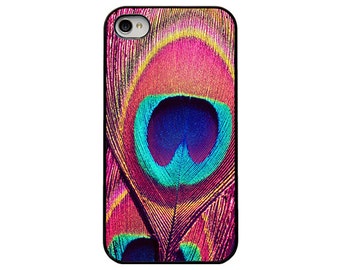 Items similar to Purple Peacock feather Case 4 & 4s, colorful peacock ...