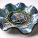 Vintage New York World's Fair 1964-65 Souvenir Ruffled Glass Dish Houze Art Glass