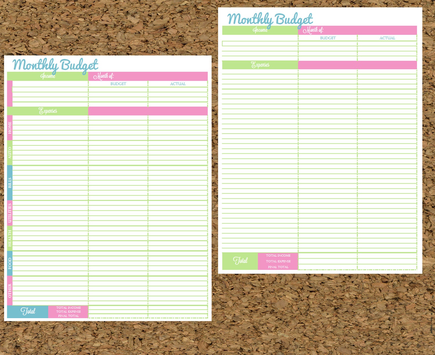 EDITABLE and INSTANT DOWNLOAD Finance Organizer Set-Budget and