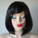 WIG ON SALE// Black wig / Short wig/ Straight hair wig/ long side bangs wig/ Custom wig/ Cospaly wig.