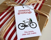 Christmas Tags Printable Personalized Gift Labels Seasons Greetings Bike DIY Packaging Il_170x135
