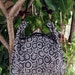 Handmade Hobo bag Tote bag - cotton fabric - black - ready to ship -