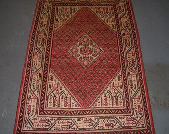 1960s Hand-Knotted Mir Sarouk Persian Rug (2494)