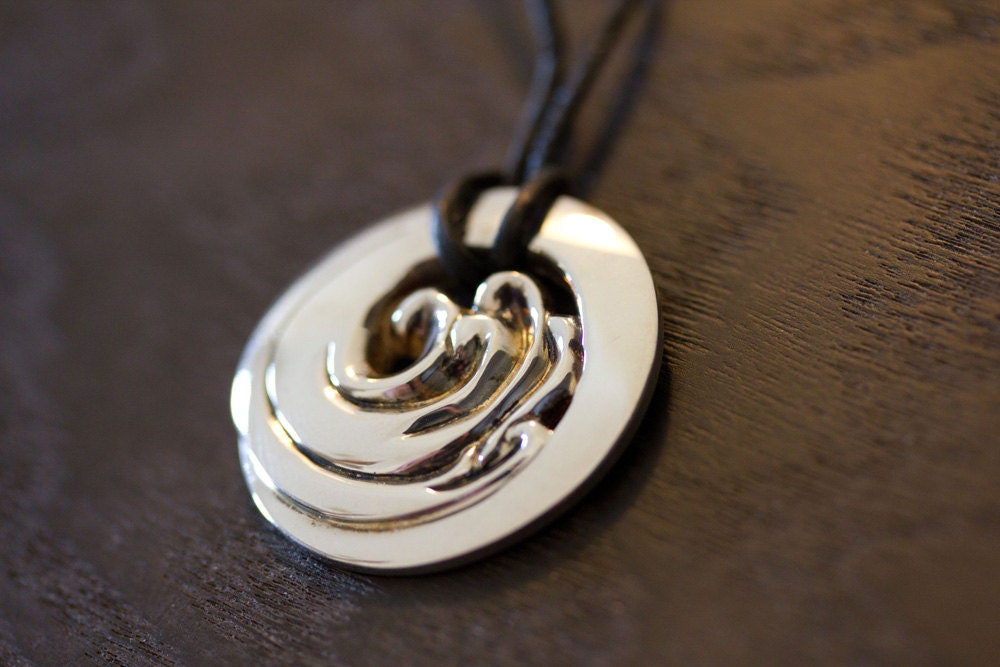 Japanese Wave Pendant Necklace Sterling Silver by OKUDAdesign