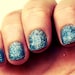 Blue and Silver Glitter Nail Polish - "Aquatic" - Only One Coat Needed, Long Wear