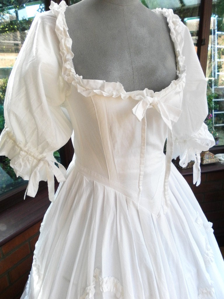 Vintage Laura Ashley Designer pure white frilled romantic