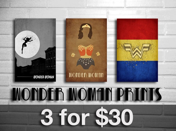 Wonder Woman 3 print set minimalist posters geekery