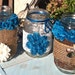 BURLAP LACE TURQUOISE Mason Jars for Wedding and Cottage Decor : Rustic Farm House and Shabby chic/Vintage style decorations