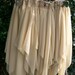 Large to Extra Large Plus Size ecru chiffon frayed tattered and raw Pixie Skirt