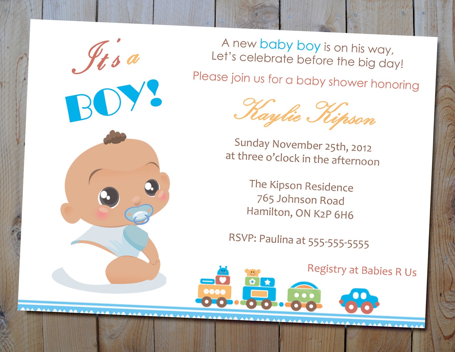 Baby Shower Invitation It39;s a Boy Blue