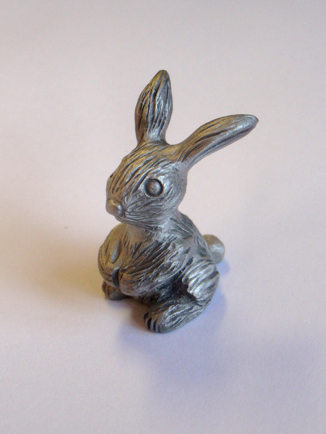 Vintage Fine Pewter Bunny Rabbit 1978 Unique Small Piece 2.5cm