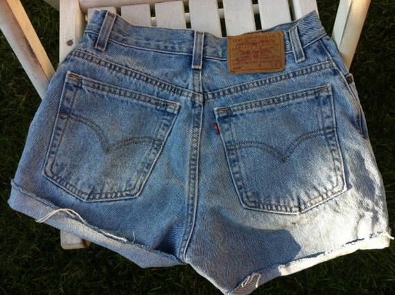 Old school Levi high waisted denim shorts. by margauxvintage