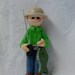 Personalized Fisherman Polymer Clay Christmas Ornament Figurine. A handcrafted art sculpture.