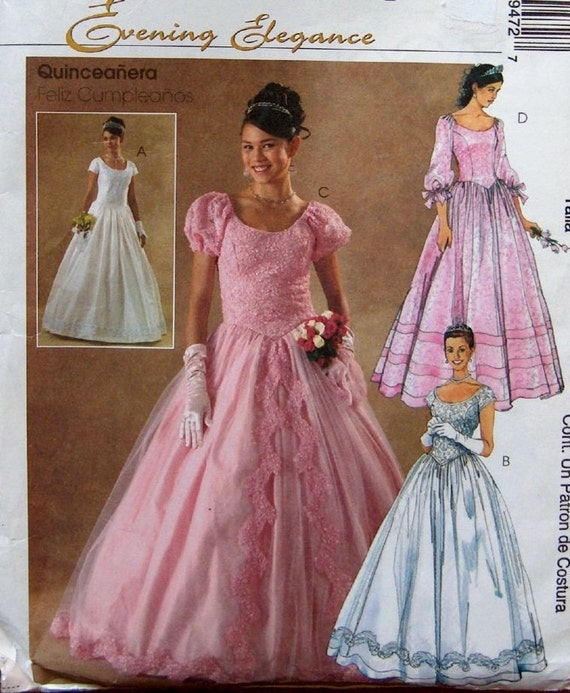 McCall s 3947 Quinceanera  Dress  Sewing Pattern  Sz 4 10