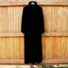 vintage long black velvet full length evening coat. size M to L