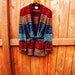 vintage colorful cardigan. boyfriend sweater. oversized cardigan. size M. fall fashion
