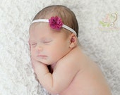 Fuschia Baby Flower Headband,  Newborn Headband, Baby Girl Flower Headband, Photography Prop