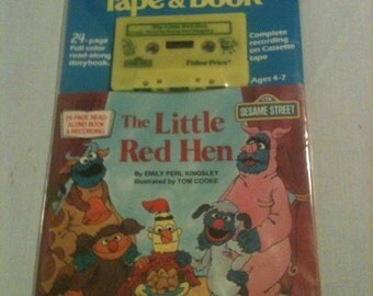 Fisher Price Sesame Street Tape and Book "The Little Red Hen" new