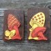 Pair of retro mushroom chalkware plaques