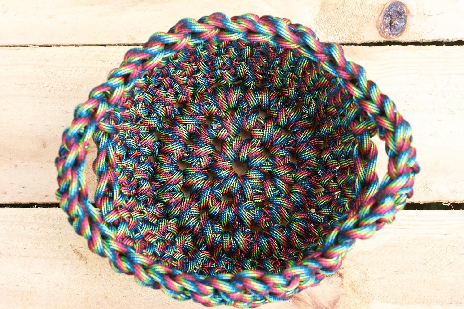 Repurposed Paracord Bowl // Crochet // 100 Feet // Small by mumre