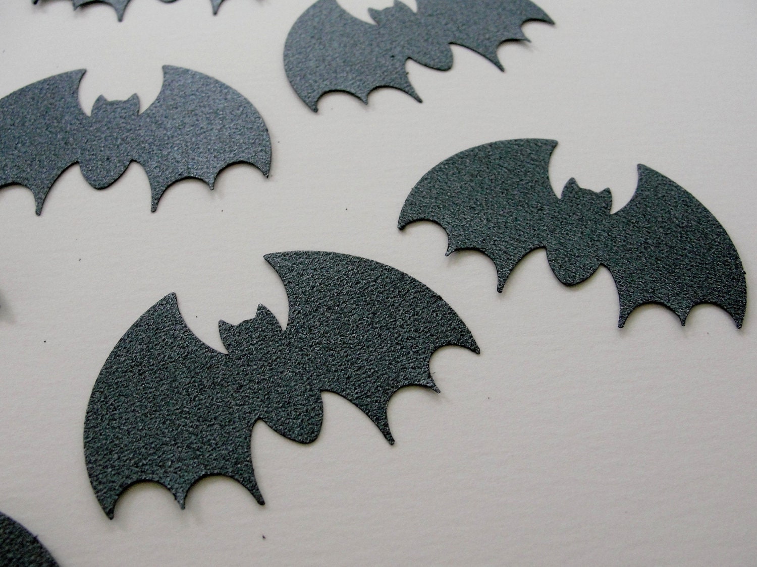 Glitter Steel Gray Black Bat Halloween Cut Outs by CutOutTheFun