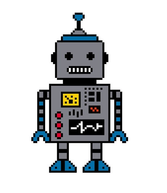 Items similar to Robot CrossStitch Pattern on Etsy