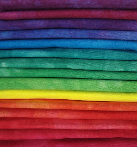 FREE SHIPPING Hand Dyed Cotton Quilt Fabric Prism