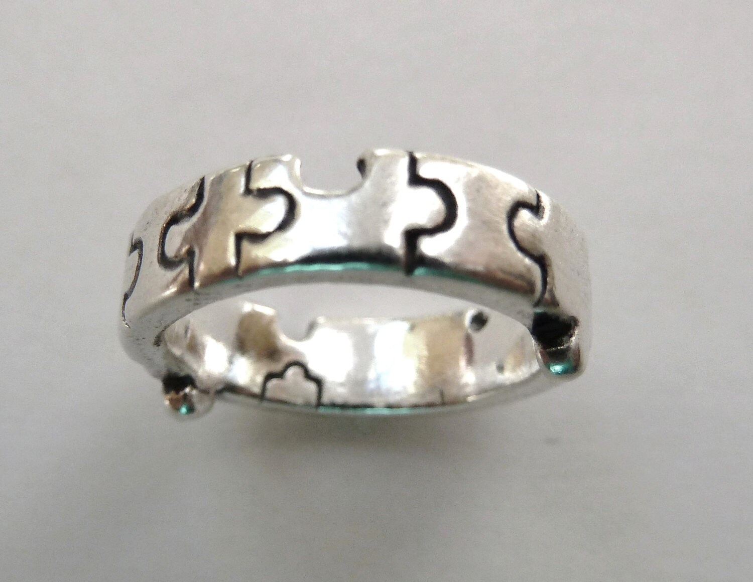 Sterling Silver Jigsaw Puzzle Ring