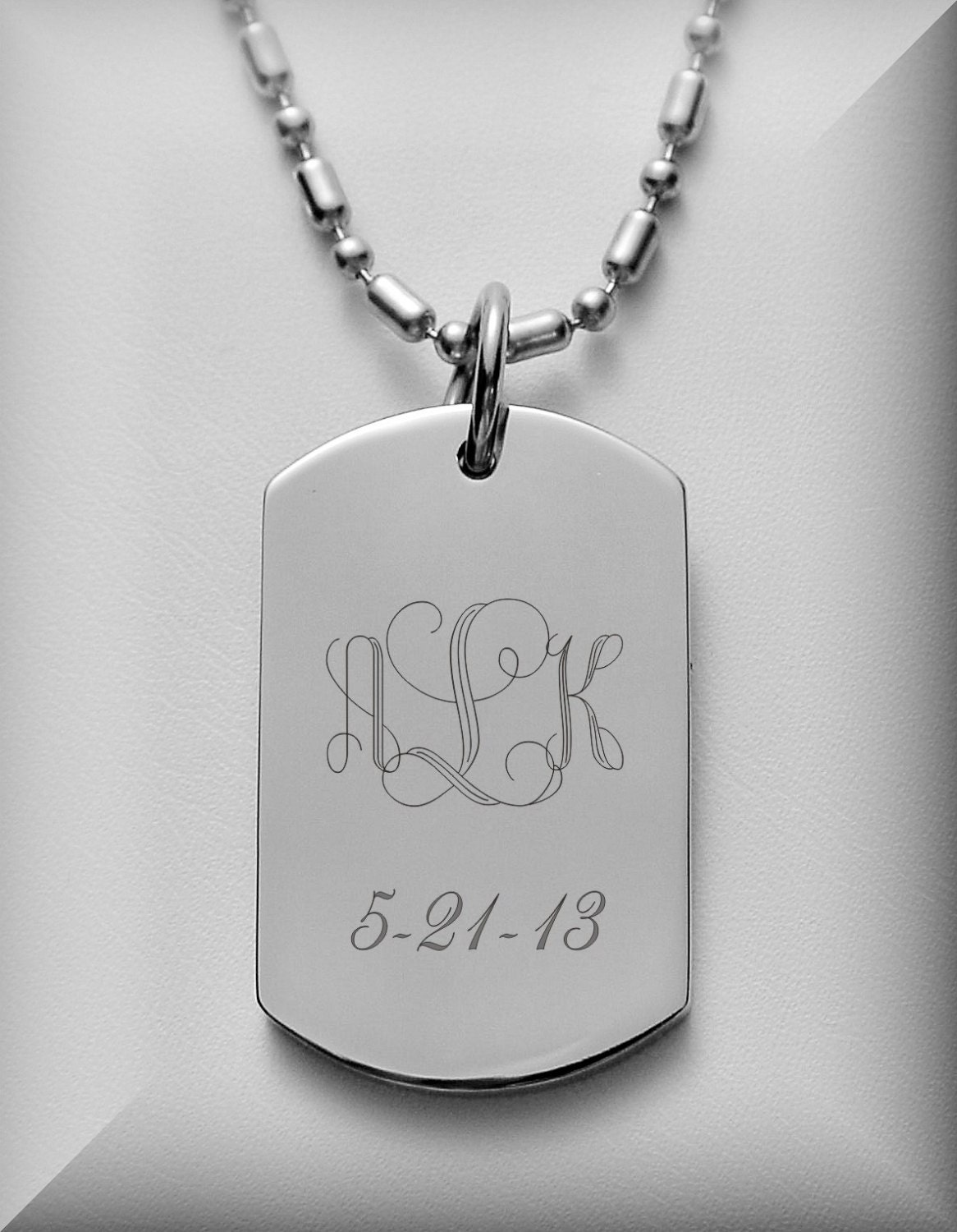 Custom Dog Tag Personalized Small Silver Dog Tag Necklace