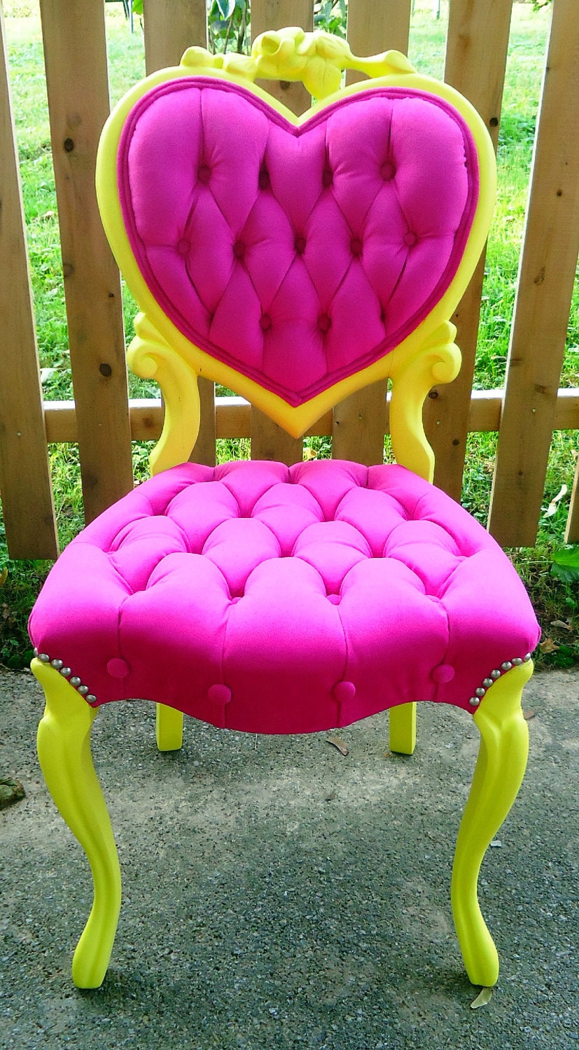 Velvet Tufted Antique Victorian Heart Back Chair Upcycled