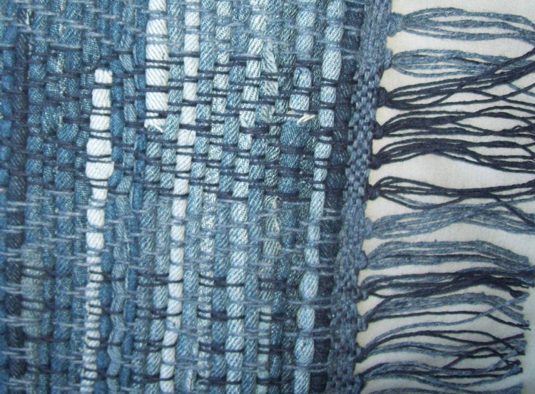 Rag Rug Denim Recycled Blue Jeans. by GrannysRecycledRags