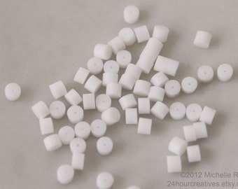 White Plastic Earring Backings - Earwire Safety Sleeves - Earnuts - Clutch - PVC Tubes - Pack of 100 Pieces - Rubber Stoppers
