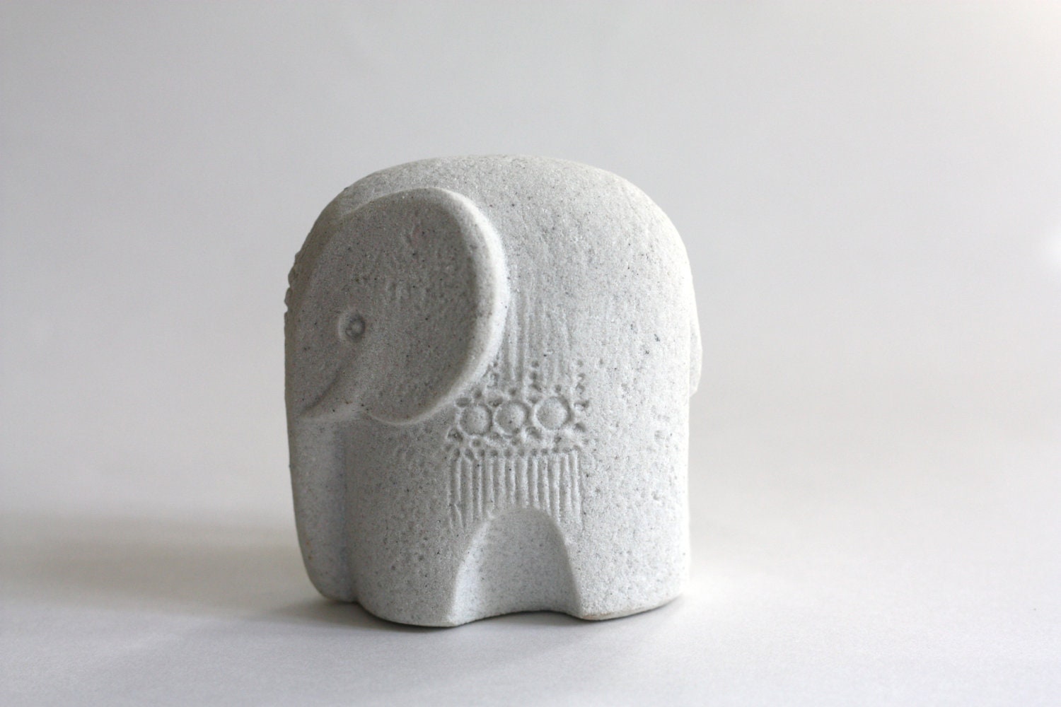 RESERVED Marbell Belgium White Elephant 1970s1980s Stone Art