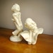 Vintage Ceramic Figurine, Playful Boy and Girl Large, Mid Century, Statue
