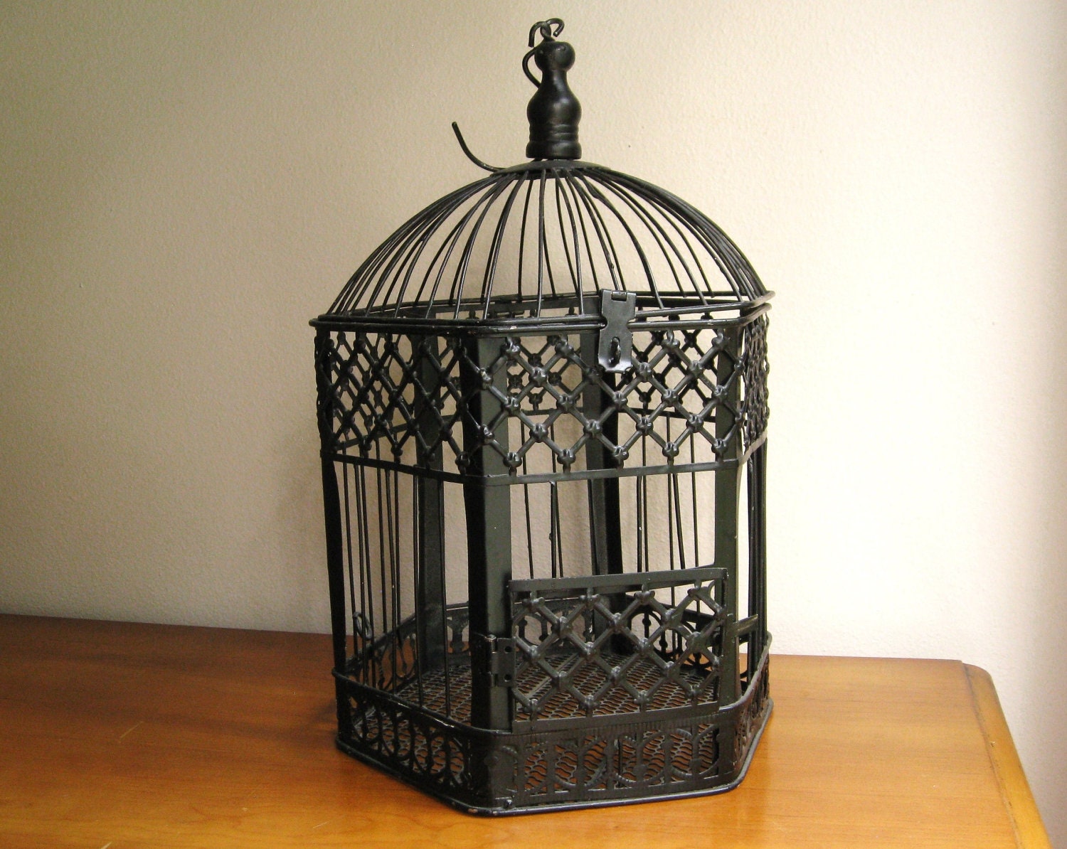 Vintage Bird Cage Black Wire Bird Cage Halloween Decor Idea