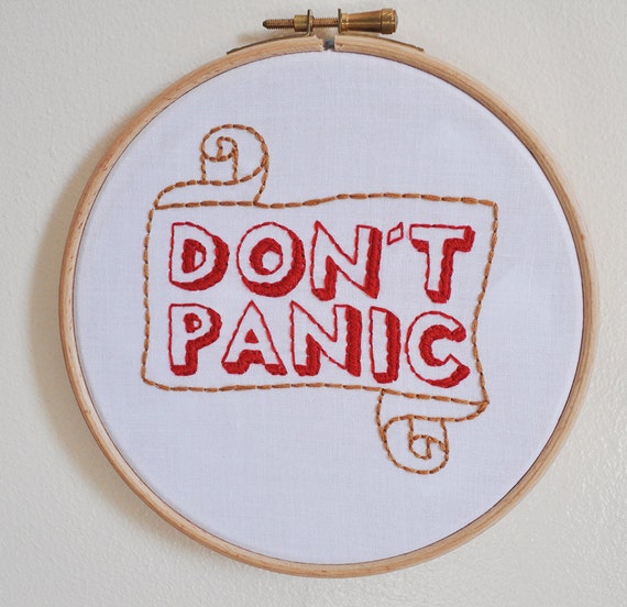 Don't Panic Hitchhiker's Guide themed Wall Art . by FawnandPeach