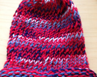 Red and Multi Color Blue Winter Hat