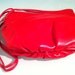 The Bold Handbag - Vibrant Red Modernist Vegan Leather Handbag with Side Flower Detail