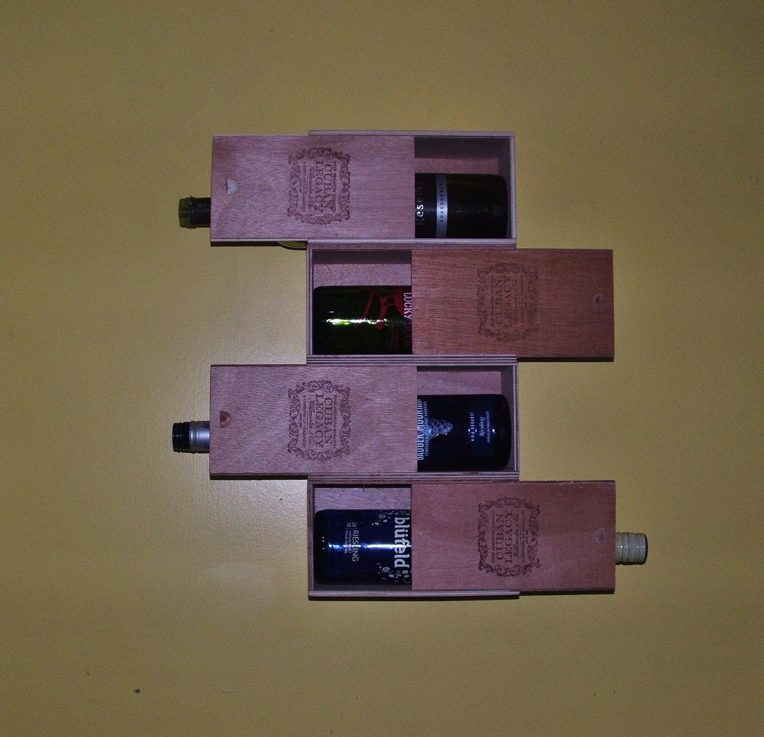 Cuban Cigar Box Wine Rack Recycled and Repurposed Home Décor