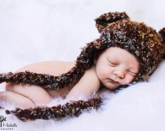 POPULAR Brown bear hat. Brown furry bear hat. Brown bear beanie photo prop. Newborn baby photo prop bear hat. Winter hat bear beanie.