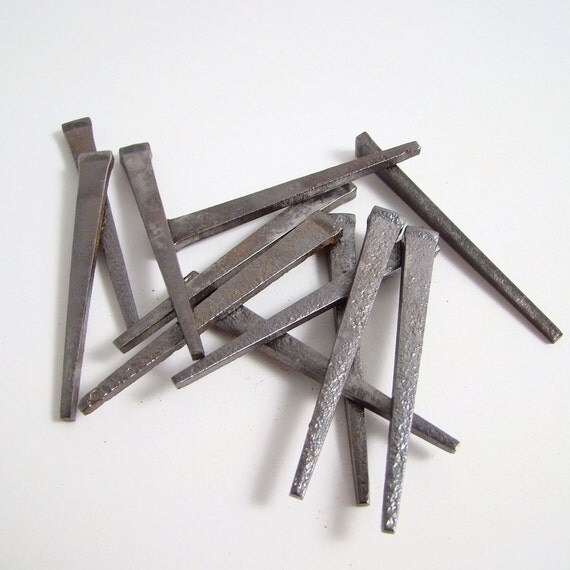 Antique Square Head Nails 12 semicleaned