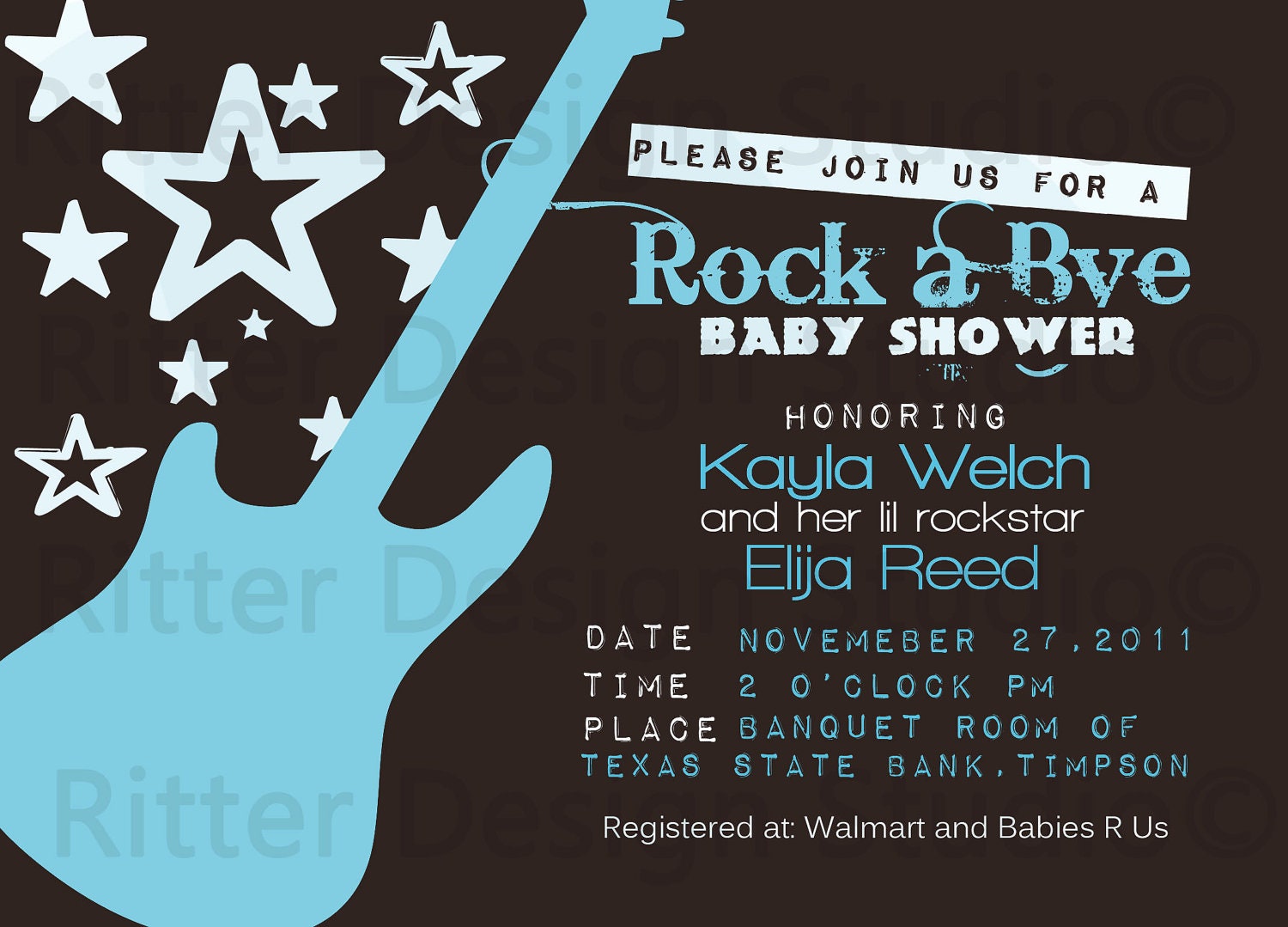 Rock Baby Shower Invitations 2