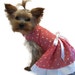 Dog Dress, Peach / White Polka Dot Size Small