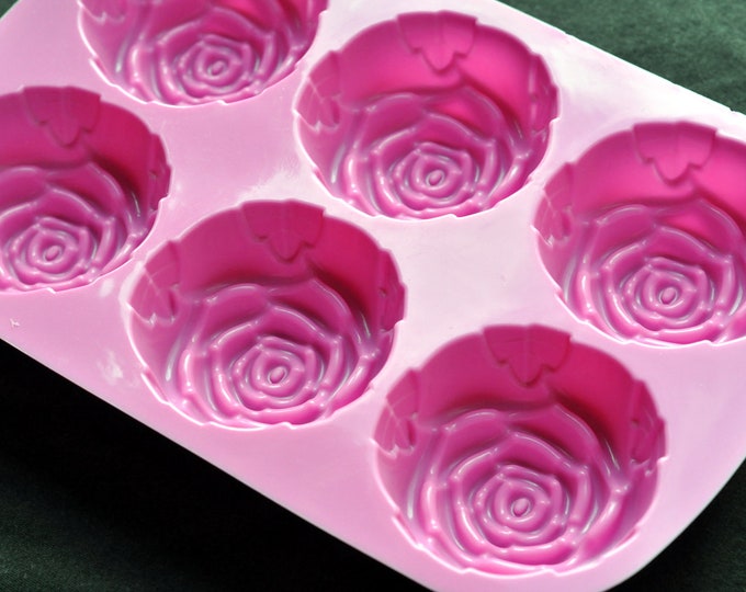 Silicone Silicon Soap Molds Candle Making Molds Chocolate Jelly - 6 Rose Cavity