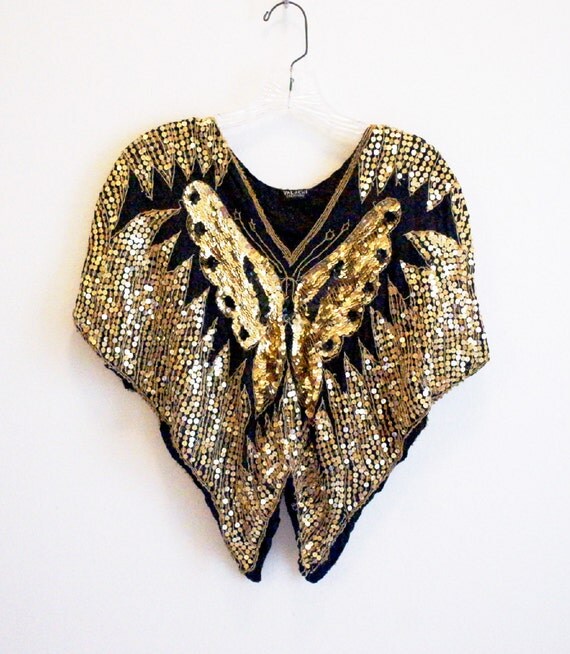Vintage Sequin Butterfly Top by MilkandMoon on Etsy