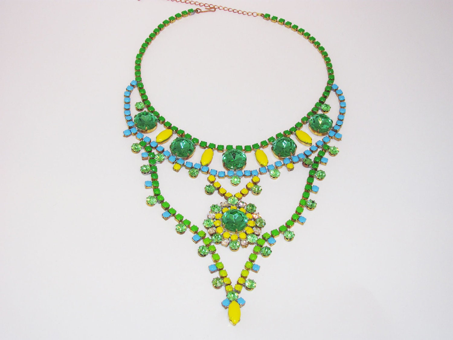 Large STATEMENT BIB NECKLACE 'Amazon Queen' hand