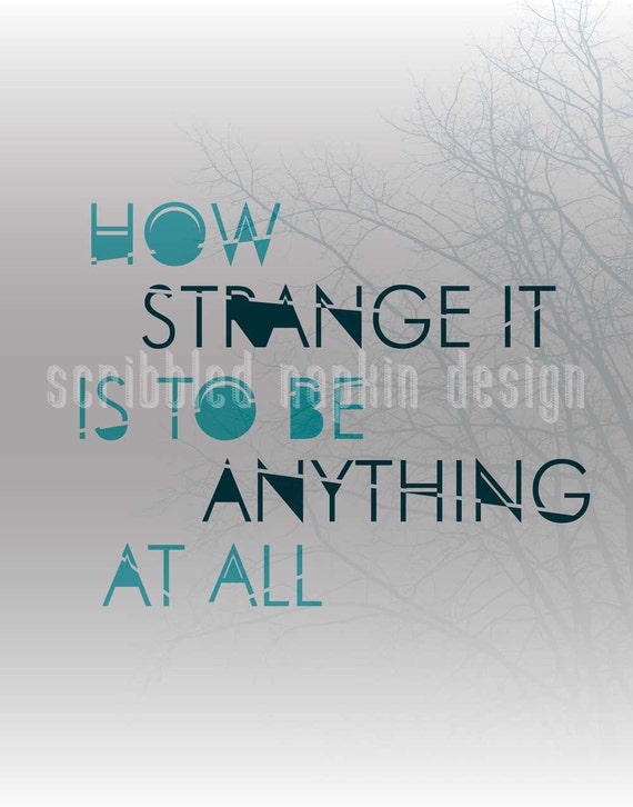 How Strange It Is To Be Anything At All Poster by