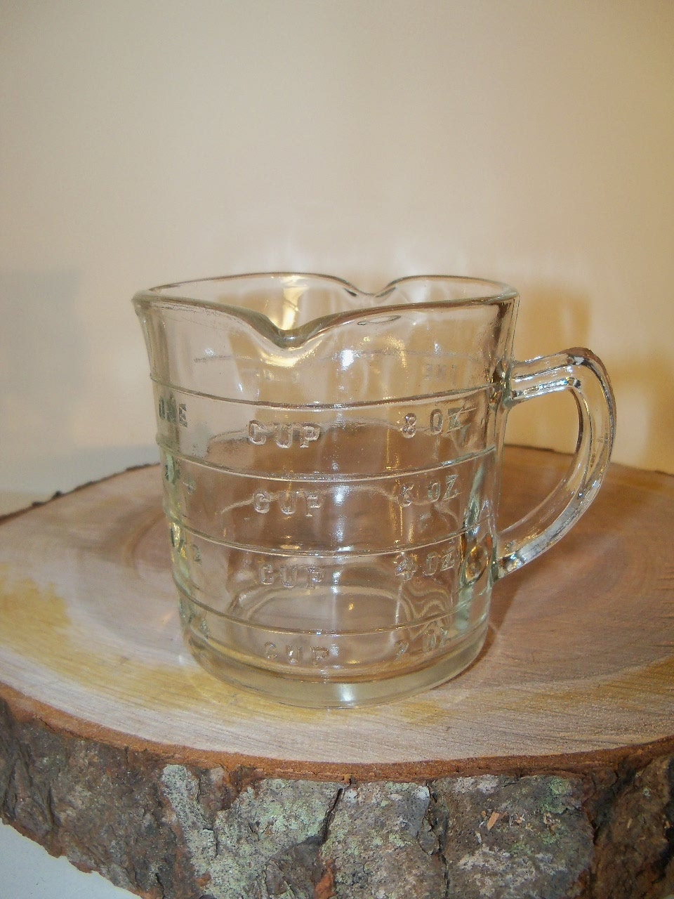 Vintage 3 Spout Glass Measuring Cup 6748