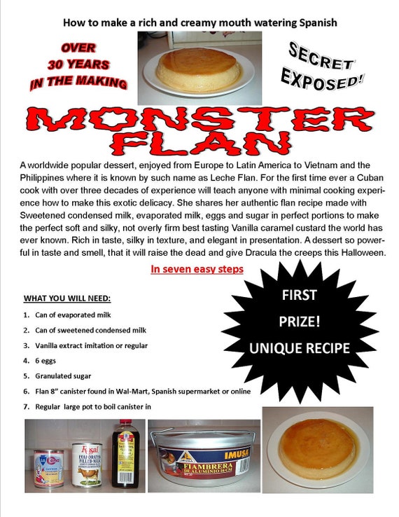SECRETS EXPOSED Halloween Monster Caramel Custard Flan 30 years in the making