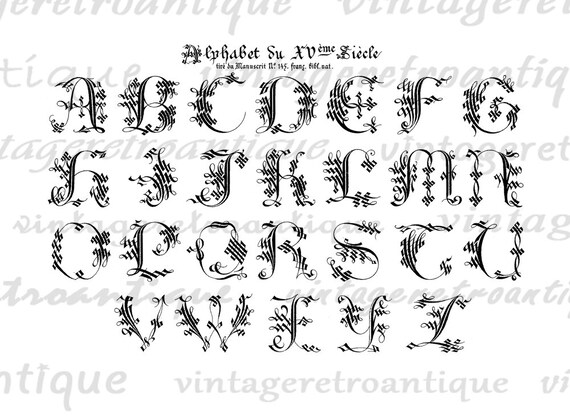 Vintage Alphabet Digital Printable Image by VintageRetroAntique